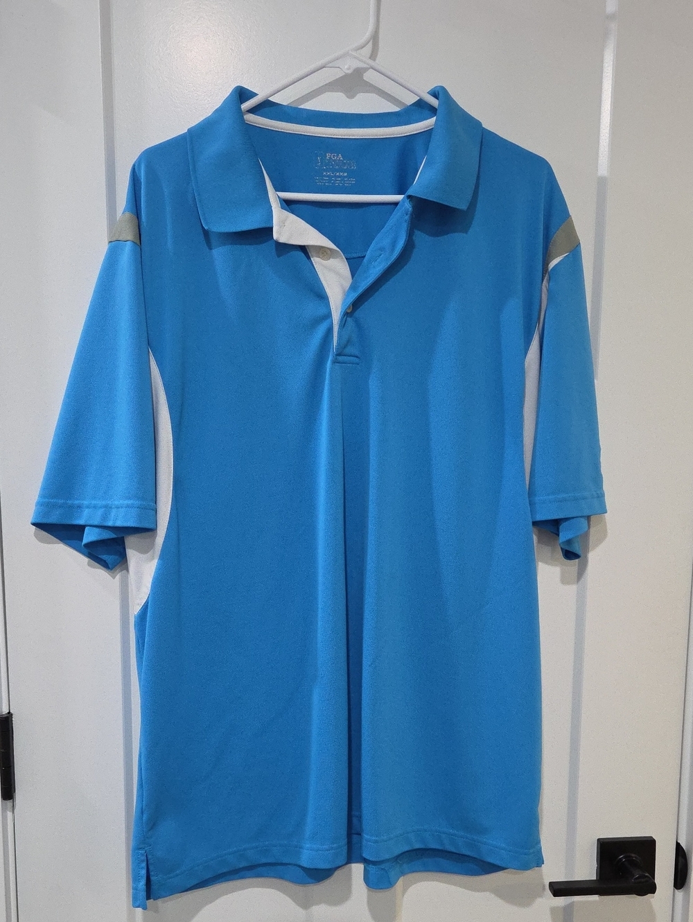 PGA TOUR Blue Polo with White Trim